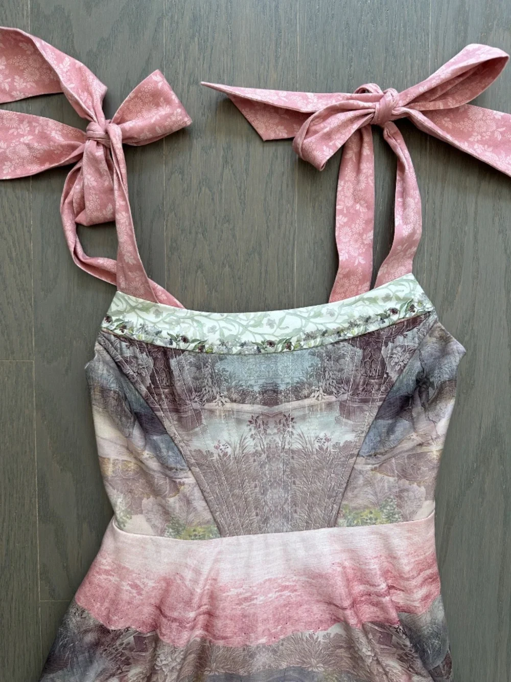 Alice + Olivia Rosalee Versailles Corset Pink Tie Maxi Dress Bustier - Size 2 - Picture 4 of 10